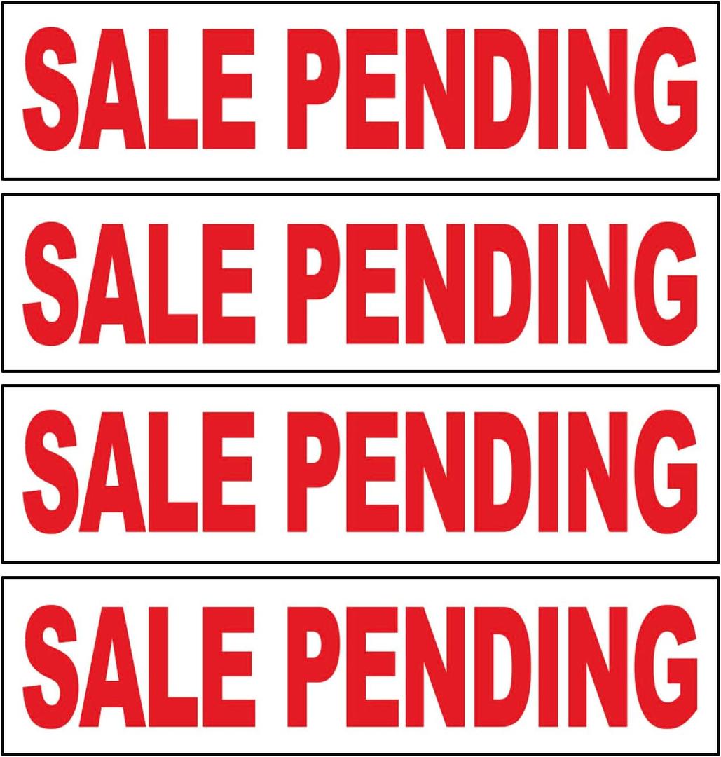 4 Pack 6x24 Inch SALE PENDING Real Estate Rider Corrugated Plastic Sign wrb, Small
