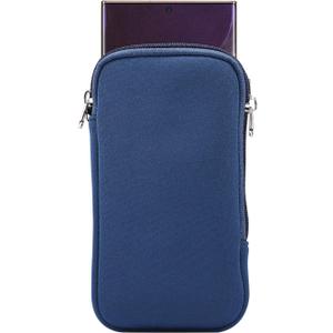 Neoprene Cell Phone Sleeve Pouch Carrying Case for Samsung Galaxy A16 A14 A13 A06 A05 S23 Ultra S22 Ultra S21 Ultra, Moto G 5G 2024 2025 / G Play/G Power with Neck Lanyard (Blue-XL)