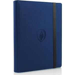 Trading Card Binder 9 Pocket, Fabmaker PU Cover Card Collection Binder for 360 Cards, Premium Card Album, Sturdy Card Holder Folders for YuGiOh, MTG, TCG, Game Cards & Sports Cards, Navy Blue
