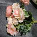 Artificial Flowers, 6 Packs Fake Peony Silk Hydrangea Bouquet Decor Plastic Carnations Daisy Realistic Flower Home Office Party Decor Arrangements Wedding Decoration Table Centerpieces Pink