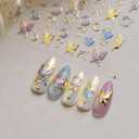 2 x 5D Embossed Butterfly Nail Stickers Heart Nail Art Stickers Spring Nail Decals Self-Adhesive Gold Butterfly Star Moon Nail Art Decals for Women Valentine's Manicure