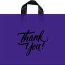Infinite Pack Large Thank You Merchandise Bags w/Loop Handle, Glossy Boutique Bag, 3" Bottom Gusset & 3 Mil Thick