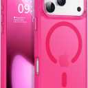 Newfuture Magnetic for iPhone 17 Pro Case [Compatible with Magsafe] [Military Grade Drop Protection] Translucent Matte Anti-Scratch Shockproof Protective Phone Cover 6.3 Inch, Hot Pink