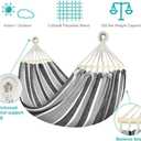 MOSFiATA Hammocks Portable Camping Hammock Upgraded 550lb Comfortable Fabric Hammock with Two Anti Roll Balance Beam and Sturdy Tree Straps for Camping, Patio, Backyard, OutdoorGrey