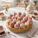 Wenqik 20 Inch Cake Stand Round Metal Cupcake Dessert Wedding Cake Stand Cookies Display Holder Fruit Food Serving Tray for Table Wedding Birthday Anniversary Party Decor (Gold)