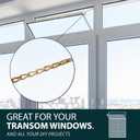 MEGA HANDLES Transom Door Chain 12-Inch, Door Chain Stopper for Transom Windows, Cabinet Door Restraint, Chain Lid Support, Durable Transom Window Hardware for Enhanced Safety - Satin Brass