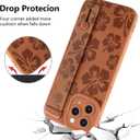 Fiyart Designed for iPhone 11 Pro Max Case Cute Flowers with Strap Soft TPU Phone Cover Protective Camera Lens Protection for Women Men Floral Bumper with Stand 6.7"-Brown
