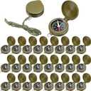 JaGely 24 Pcs Compass for Kids Bulk Gift for Christmas Pocket Compass with Hanging Rope Military Survival for Outdoor Hiking Camping Hunting Climbing