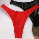 SherryDC Womens Cheeky Thong Brazilian Bikini Bottoms Sexy High Cut Leg Swimsuit Bottom Ruched Butt Bathing Suit Briefs