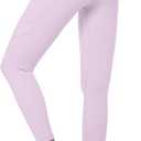 Buttery Soft Tummy Control Workout Leggings with Pockets for Women High Waisted Athletic Yoga Pants (Purple, L)