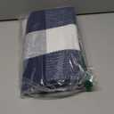 OLANLY Buffalo Plaid Rug 2'4" x 3'7" (27.5" x 43")  Navy and White Cotton Checkered Doormat, Washable Indoor Outdoor Rug for Layered Front Porch, Kitchen, Entryway Decor