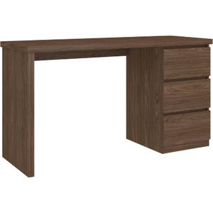 furtble White Desk with Drawers, 53'' W Home Office Computer Desk Gaming Table, Modern Vanity Desk with Storage, Wood Writing Workstation for Bedroom, Living Room, Classic Oak
