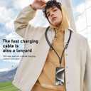 2 x 4-in-1 Phone Charging Lanyard, 1.5m/4.9ft Adjustable Crossbody Strap, 240W PD Fast Charge & Data Sync Cable