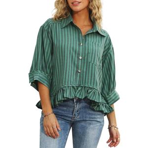 Chyrii Women's Long Sleeve Shirt, Green Size XL