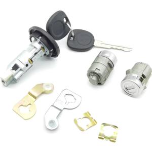 Ignition Switch Lock Cylinder & Pair Front Door Lock Cylinders for 2003-2006 Chevy Silverado Suburban GMC Sierra Yukon Cadillac Escalade,Replace OE# 7012945,707835,706592,598007