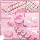 YUNZII C75 Wireless Mechanical Keyboard,75% Layout, Hot-Swappable NKRO,BT5.0/2.4G/USB-C Mode,Dye-Sub PBT MOA Keycaps,RGB Gasket Mount,Cute Cake Design for Mac/Win/Gaming (Pink, Milk V2 Switch)
