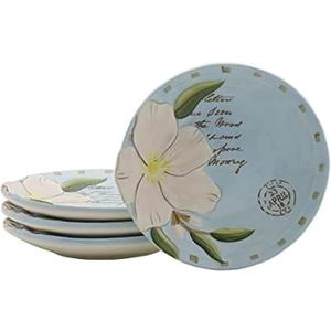 Fitz & Floyd Fitz and Floyd Toulouse Appetizer Plates, Set of 4, 5-Inch, Blue