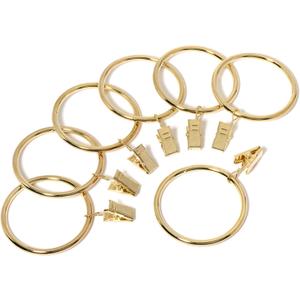 Iron Metal Curtain Clip Rings 2 Inch Interior Diameter (20, Gold)