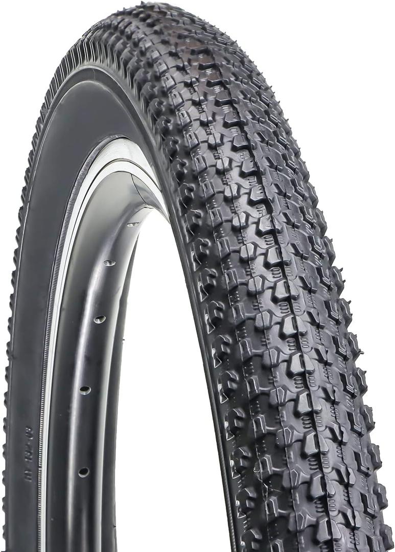 Hycline Bike Tire,20/24/26/27.5 Inch Folding Replacement Tire for MTB Mountain Bicycle-Black/Skinwall