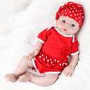 IVITA 19 inch Silicone Baby Dolls Girl Weighted 6.97 lb,[NOT Vinyl],Silicone Full Body Reborn Lifelike Realistic Real Life Newborn Soft Babies with Feeding Accessories & Gift Box for Kids Age 3+, Painted Nude