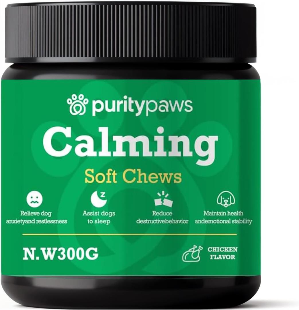 Calming Treats for Dogs  Helps Maintain Calm During Travel, Loud Noises & Routine Changes  Natural Formula, Non-Drowsy (120 Soft Chews)