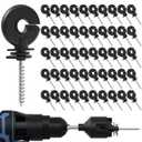 50 Pcs Black Electric Fence Insulator Screw-in Insulator Fence Ring Post Wood Post Insulator and 1 Pc Free Insulator Socket Tool (Grid System Accessories for Animal Husbandry Electronic)
