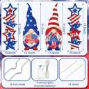 Bencailor 4 Set 4th of July Yard Signs LED 250th Anniversary Patriotic Outdoor Lawn Decor Waterproof USA Red White and Blue Yard Stakes for Independence Day(Mainly Red, Blue and White,4th of July)