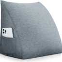 Wedge Pillow Headboard Reading Pillow Triangular Backrest Support Pillow for Sitting in Bed Positioning Support Pillow for Sofa Daybed Removable Cover, 23.6*8*20in