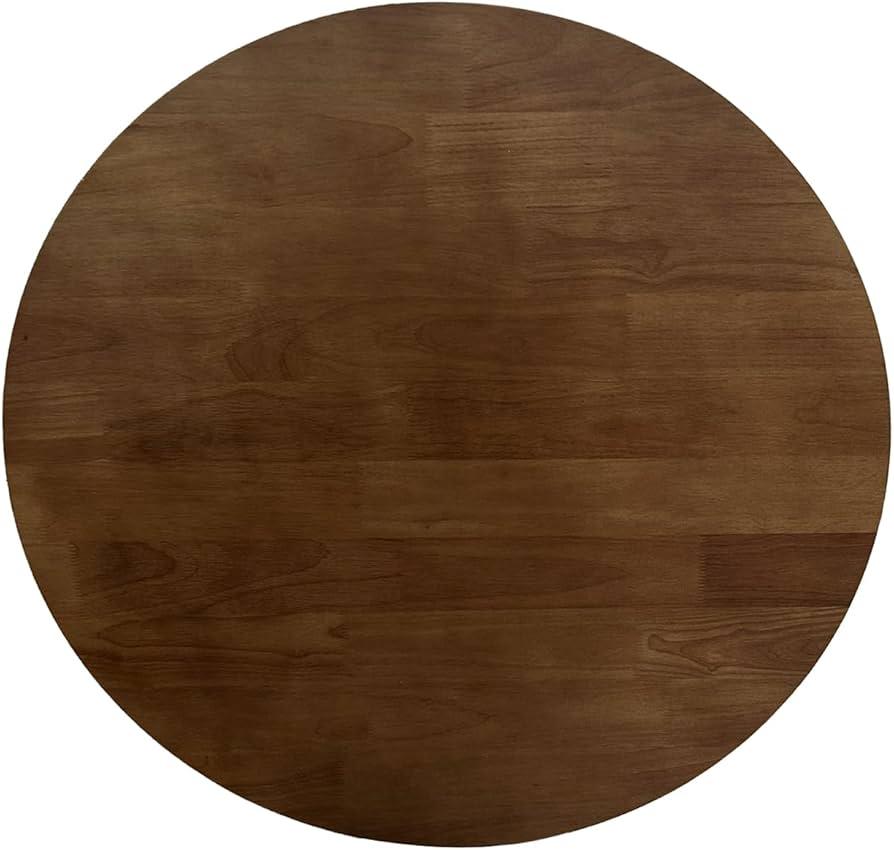 QLLY Solid Wood Table Top, Solid Board Replacement Desktop, One-Piece Wood Tabletop, Universal Countertop for Table and Workstation (Dark Walnut, 27.5"/70cm Round)