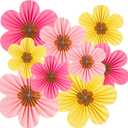 SUNBEAUTY Paper Flowers Decorations for Wall Gold Flower Party Decorations Hanging Fans Floral Backdrop Decor Mothers Day Birthday Wedding Baby Shower Decoration Wall Set of 9