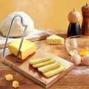 WILLKOMMEN Wood Cheese Slicer, Cheese Cutter Board with Blade, 10.8'' x 8.3'' Cheese Slicers for Block Cheese, Butter, Sausage and Ham