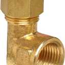 Anderson Metals-50070-0608 Brass Tube Fitting, Elbow, 3/8" Compression x 1/2" Female Pipe