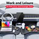 Tray Desk for Tesla Model Y 3 Cybertruck, Foldable Car Table for Eating Travel, Working, Food, Laptop, Multipurpose Tray for Driver Accessories