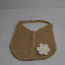 Topdear Crochet Tote Bag for Women, Crochet Mesh Beach Tote Bag, Summer Vacation Sunflower Knitted Bag for Women Shoulder (Khaki)