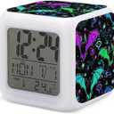 Magic Bat Wormhole Alarm Clock for Kids Boy Girl 7 LED Color Changing Wake Up Clock Home Decor Bedroom Digital with Temperature Display