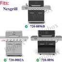 Replacement Parts for Nexgrill 720-0896B 720-0896C 720-0882A Grills, 6 Pack Stainless Steel Burner Tubes, Heat Plate Shields Flame Tamers Replacement for Nexgrill 720-0896, 720-0896C Gas Grills (Black)