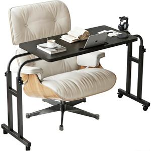 TigerDad Mobile Over The Bed Recliner Table - Adjustable Height & Length, Stable Laptop Tray Chair Table with Wheels for Kids & Adults