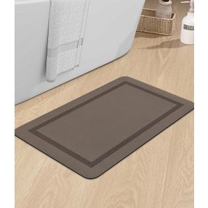 chakme Bathroom Mat Rugs 24x16, Ultra Thin Magic Mat Bath Rug Non Slip Bath Rugs Quick Dry Absorbent Bath Mats for Bathroom Floor, (Brown, 24"x16")