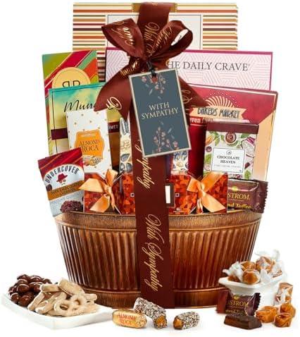 Broadway Basketeers Sympathy Gift Baskets – Bereavement & Condolences Care Package with Gourmet Snacks - Thoughtful Sympathy Gifts Delivery for Loss of Loved One, Funeral, or Kosher Shiva