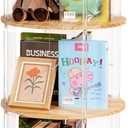 TAKEKIT 360 Rotating Bookshelf, 5-Tier Spinning Book Shelf Tower with Solid Wood & Clear Acrylic, Round Revolving Bookcase for Living Room, Bedroom and Office