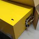 QWORK Heavy Duty Lockout Tagout Station with Clear Door & Lock, Wall Mounted Loto Box, Steel Cabinets, Large Machine Service Storage, Yellow