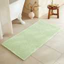 TYUU Waffle Bath Mat, Boho Bathroom Rugs Non Slip Washable Super Absorbent Quick Dry Cute Bath Mat Farmhouse Bathroom Decor, 48"x24" Pale Green