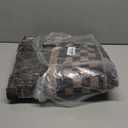 Small Bedroom Area Rug 3x5 Checkered Area Rug for Living Room Nursery Non Slip Kitchen Throw Carpet Low Pile Modern Bordered Rugs Washable Bathroom Mat Soft Brown Rugs for Laundry Entryway, Black