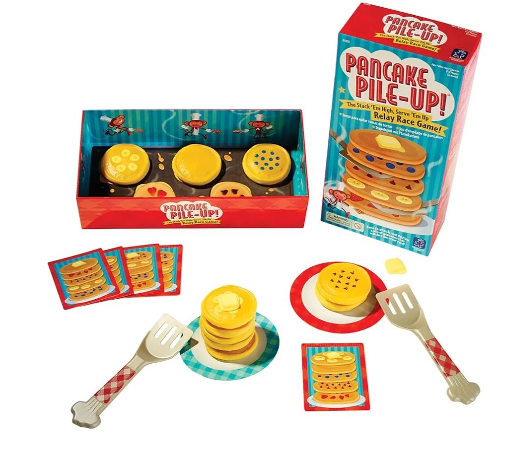 Educational Insights Pancake Pile-Up, Sequence Relay Board Game for Preschoolers, For 2-4 Players, Easter Basket Stuffers for Kids, Gift for Kids Ages 4+