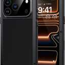Lanhiem for iPhone 17 Pro Max Metal Case, Built-in Glass Screen Protector, Heavy Duty Shockproof Case [Military-Grade Full Protective] Tough Rugged Phone Cover for 17 Pro Max 6.9", Black