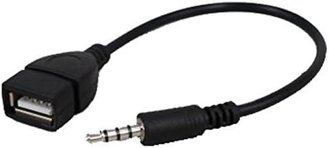 USB Female to 3.5mm Jack Male Audio Converter Adapter (Black)