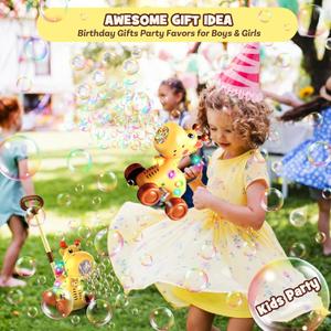 Dog Bubble Machine for Toddlers Bundle with Giraffe Bubble Machine for Toddlers