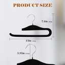 Velvet Pants Hangers,10 Pack Non Slip Space Saving Clothes Hanger, Heavy Duty Pants Hangers for Closet for Pants Jeans Skirts Tank Top Towel(Black)