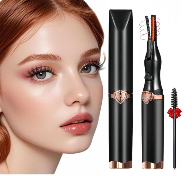 Heated Eyelash Curler  2in1 ClipType Design, 3 Temperature Modes, USB Rechargeable Electric Eyelash Curler, Natural Curling 24H LongLasting Curl, Gift for Women, Brown Black A1