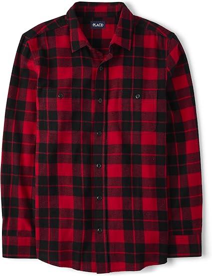 The Children's Place Boys' Long Sleeve Poplin Button Up Shirt